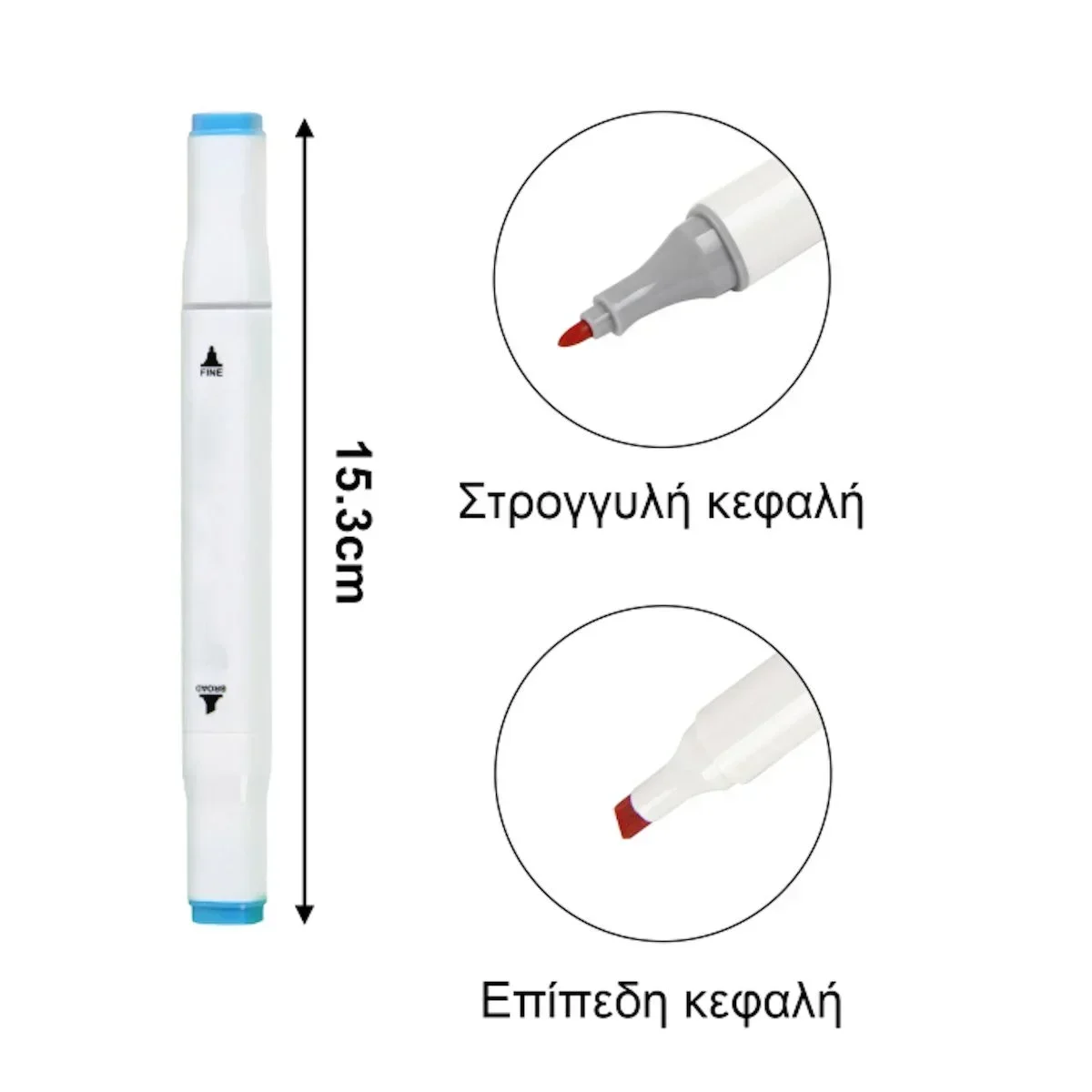 Σετ 48 Τεμαχίων Επαγγελματικοί Μαρκαδόροι Ζωγραφικής με 2 Μύτες Board και Fine, Double-sided Colors 33405