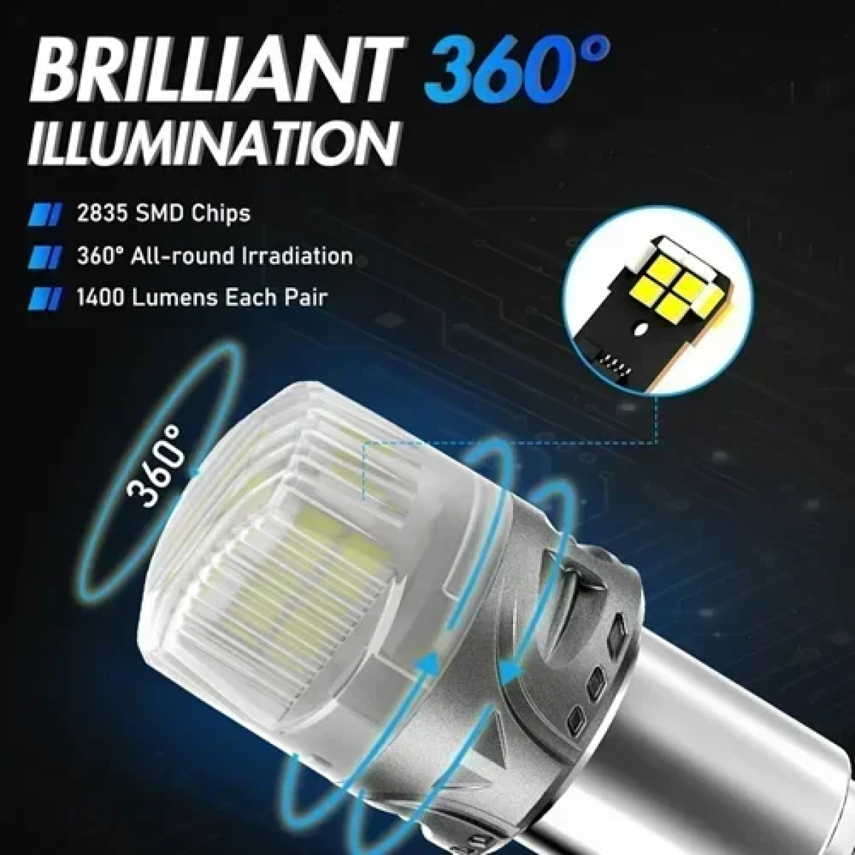 Σετ λάμπες LED αυτοκινήτου 2 τεμάχια Novsight A500-SL9-1157W8 - Image 2