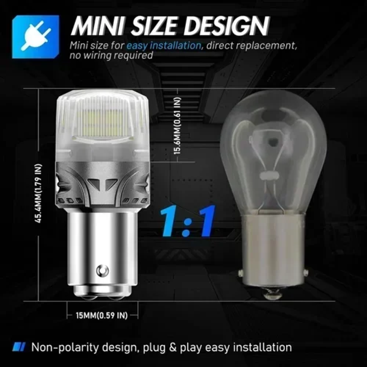 Σετ λάμπες LED αυτοκινήτου 2 τεμάχια Novsight A500-SL9-1157W8 - Image 6