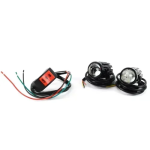 Σετ mini προβολάκια αλουμινίου μοτοσυκλέτας 12V λευκού & κίτρινου φωτισμού 2τμχ OEM 30049 – μαύρο - Image 2