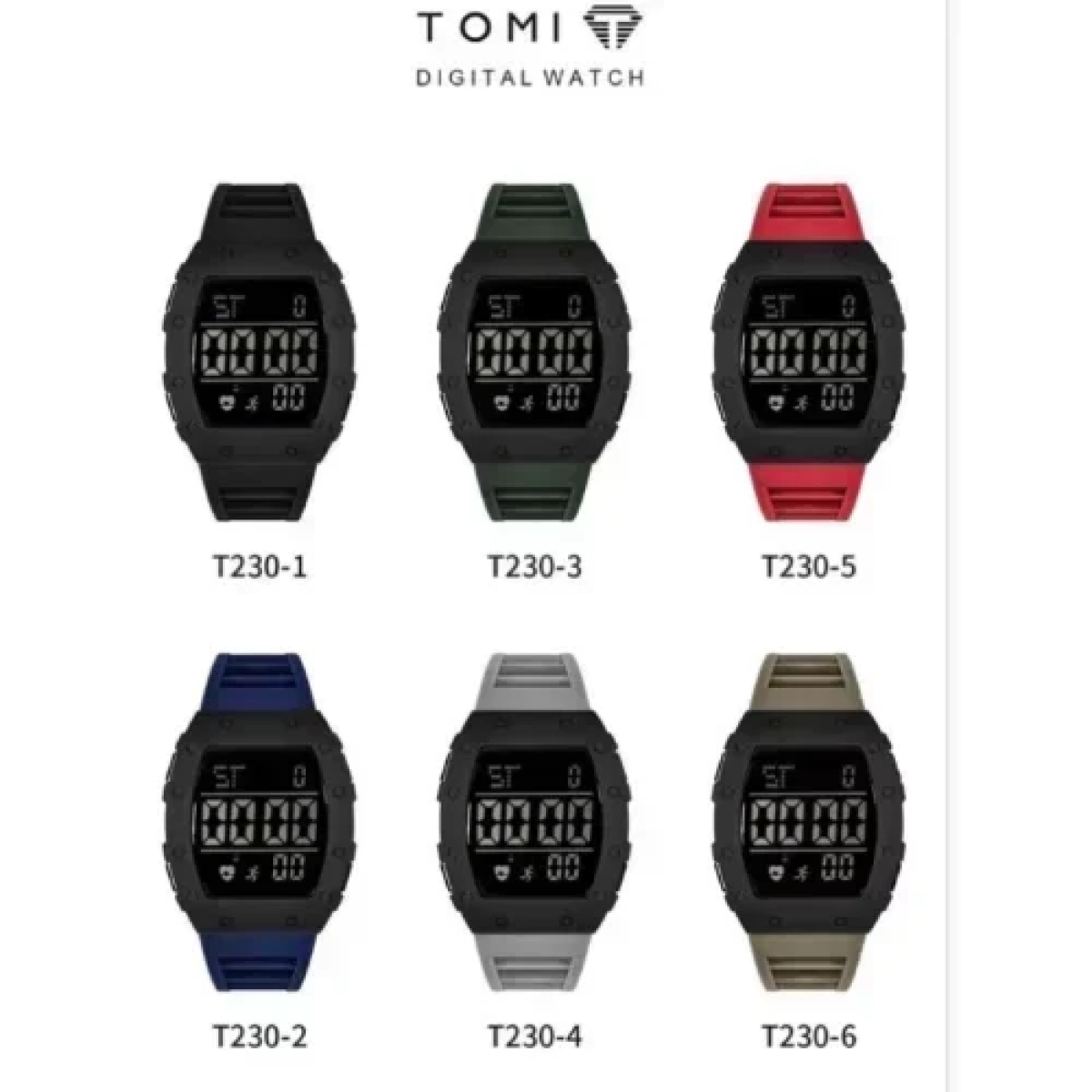 TOMI Unisex Ψηφιακό Αθλητικό Ρολόι Αδιάβροχο T230