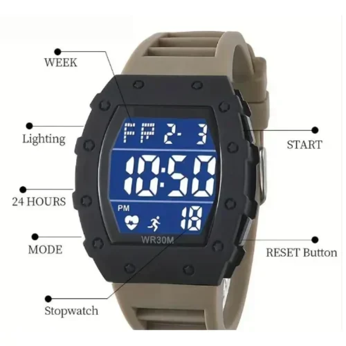 TOMI Unisex Ψηφιακό Αθλητικό Ρολόι Αδιάβροχο T230