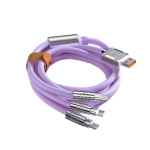 Universal Καλώδιο 3 σε 1 Γρήγορης Φόρτισης 120W 6A 1.2m - Μωβ