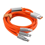 Universal Καλώδιο 3 σε 1 Γρήγορης Φόρτισης 120W 6A 1.2m - Πορτοκαλί