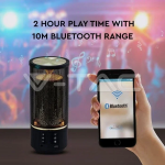 V-TAC Φορητό Ηχείο Bluetooth 6W Επαναφορτιζόμενο 1200mAh με LED 6 επίπεδα φωτισμού και εφέ φλόγας (TWS Function ) Μαύρο 7724