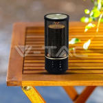 V-TAC Φορητό Ηχείο Bluetooth 6W Επαναφορτιζόμενο 1200mAh με LED 6 επίπεδα φωτισμού και εφέ φλόγας (TWS Function ) Μαύρο 7724