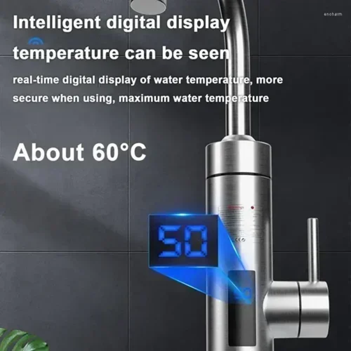 Βρύση νερού άμεσης θέρμανσης - Instant Electric Heating Water Faucet Jiageng JG703 ασημί - Image 4