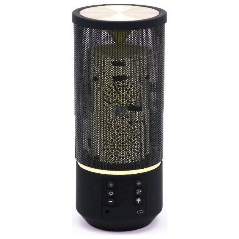 V-TAC VT-6211 Φορητό Ηχείο Bluetooth 6W με LED Εφέ Φλόγας, 6 Επίπεδα Φωτισμού, TWS & Hands-Free Κλήσεις – Μαύρο
