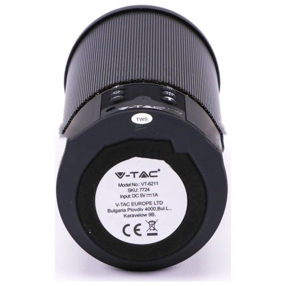 V-TAC VT-6211 Φορητό Ηχείο Bluetooth 6W με LED Εφέ Φλόγας, 6 Επίπεδα Φωτισμού, TWS & Hands-Free Κλήσεις – Μαύρο