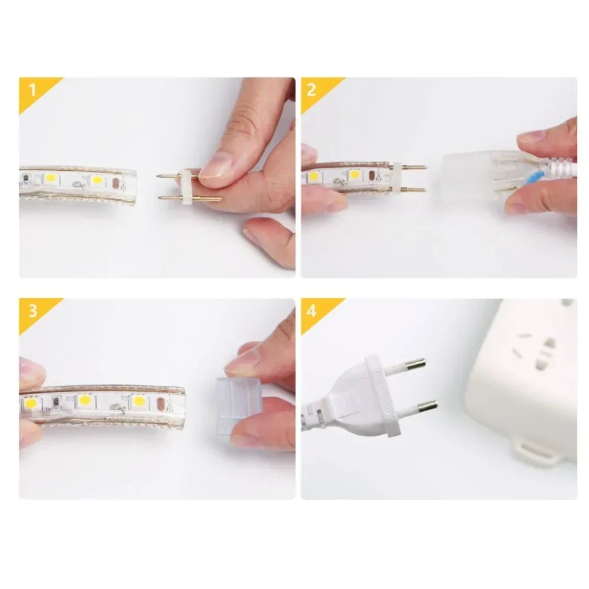 50m LED Αδιάβροχη Ταινία LED 230V AC 7W/m σε Κόκκινο χρώμα με 180LED/m IP65