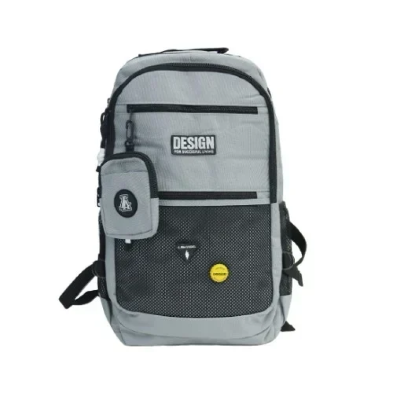 Σακίδιο Πλάτης 3 θέσεων με 2 πλαϊνές θήκες & Πορτοφολάκι 50x30x20cm S324 Γκρι ανοιχτό