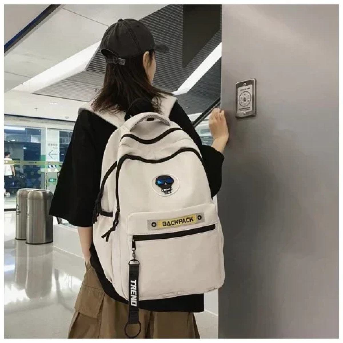 Σακίδιο Πλάτης 3 θέσεων με 2 πλαϊνές θήκες 49x30x20cm S257 Λευκό