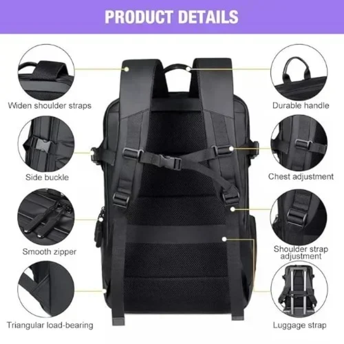 Αδιάβροχο Σακίδιο Πλάτης για Laptop 46x30x13cm 8858 Μαύρο