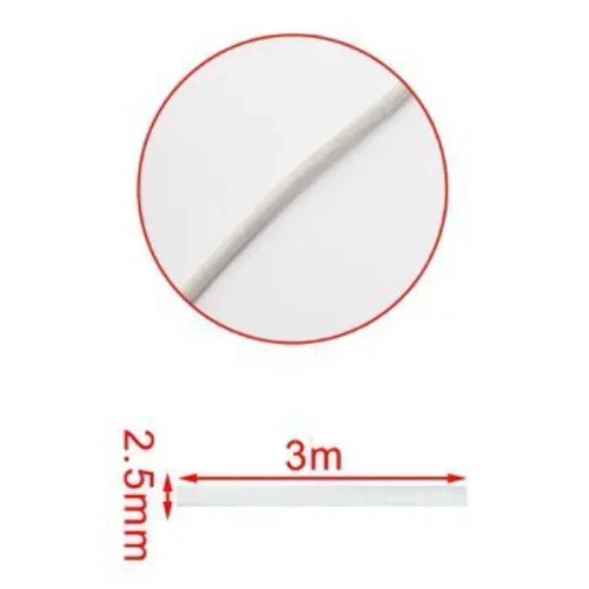 Λάστιχο Ραπτικής 2.5mm x 3m Λευκό 5201393