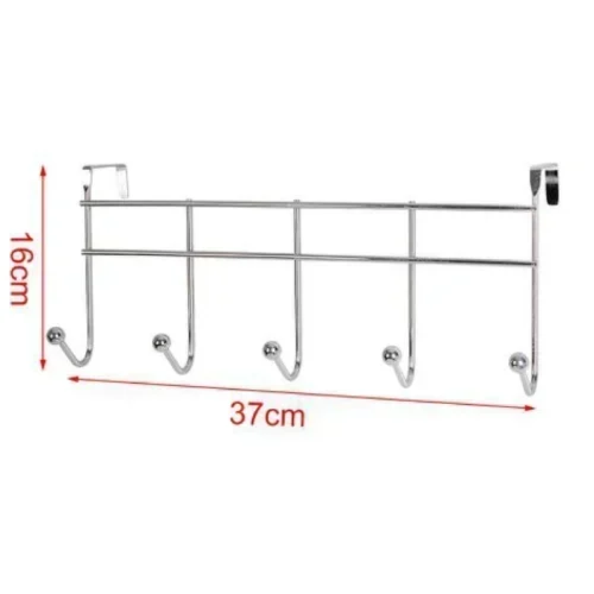 Κρεμάστρα Πόρτας 5 θέσεων 37cm Ασημί 5404886