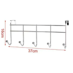 Κρεμάστρα Πόρτας 5 θέσεων 37cm Ασημί 5404886