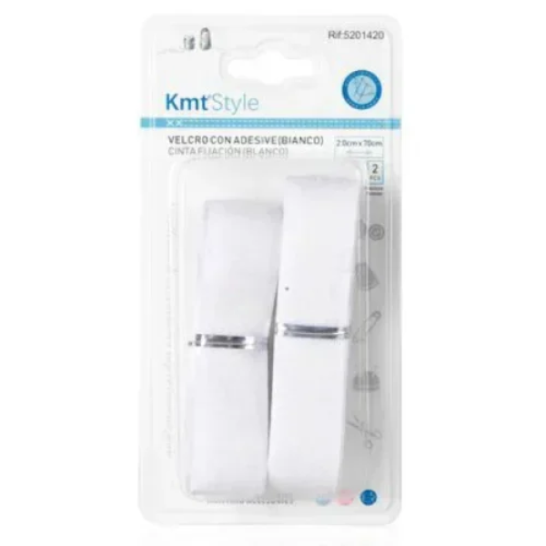 Αυτοκόλλητη Ταινία Velcro 2 x 70 cm Λευκή 2τμχ 5201420