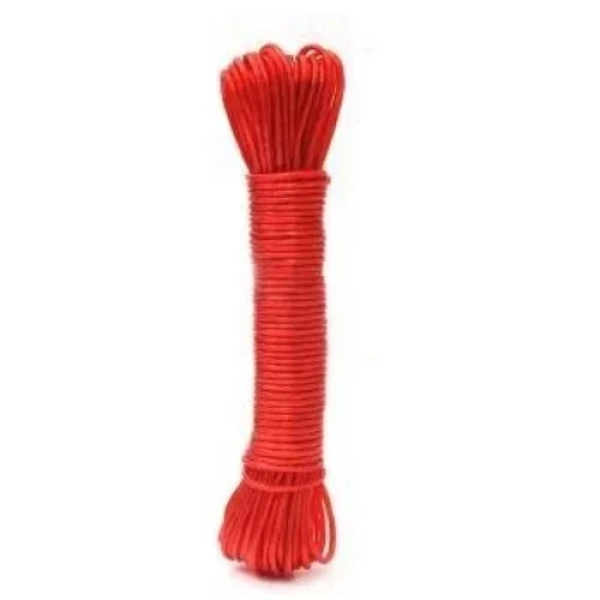 Σχοινί Πολυεστέρα για άπλωμα ρούχων 20m 3mm 2406312 Κόκκινο