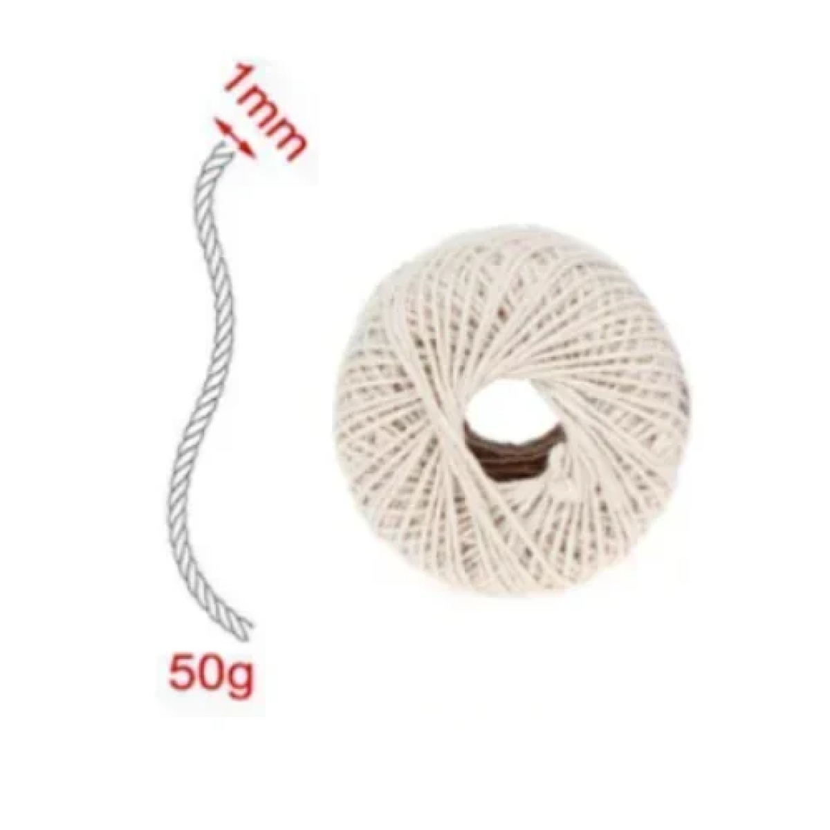 Βαμβακερός Σπάγγος 1mm x 50gr 5402180 Μπεζ