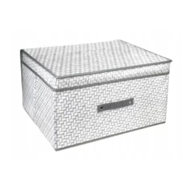 Υφασμάτινο Κουτί Αποθήκευσης 60x30x40cm 2208573 Λευκό με γκρι σχέδια