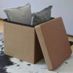 2 σε 1 Σκαμπό & Κουτί αποθήκευσης 31x31x31 cm Καφέ 2208853