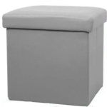 Σκαμπό & Κουτί αποθήκευσης 2 σε 1 από PVC 38x38x38 cm Λευκό 2208864