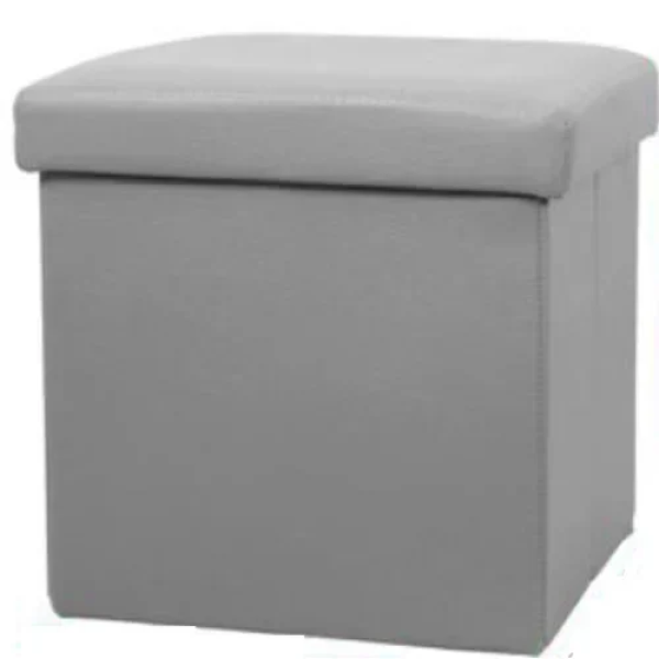 Σκαμπό & Κουτί αποθήκευσης 2 σε 1 από PVC 38x38x38 cm Λευκό 2208864
