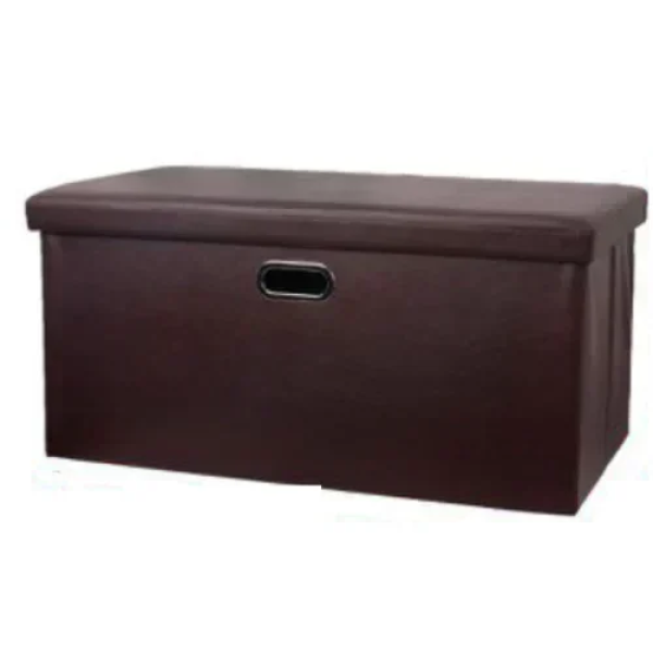 Σκαμπό & Κουτί αποθήκευσης 2 σε 1 από PVC 76x38x38 cm σκούρο καφέ 2208867