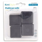 Καλύμματα για πόδια επίπλων από καουτσούκ 28x28mm 4τμχ σε μαύρο χρώμα 3283559