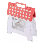 Πτυσσόμενο Φορητό Σκαμπό 22x29x22 cm με αντοχή έως 150kg 3318283 Λευκό-Κόκκινο