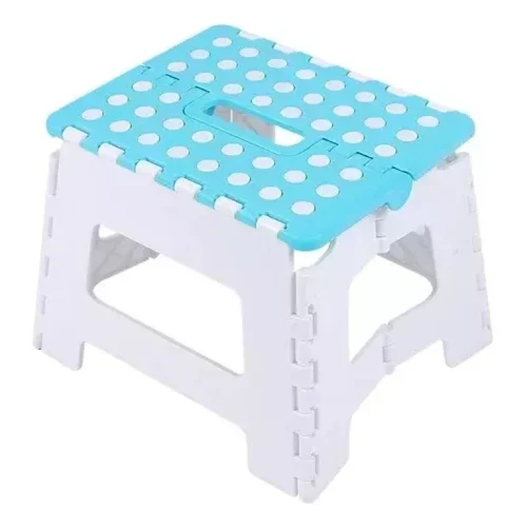 Πτυσσόμενο Φορητό Σκαμπό 22x29x22 cm με αντοχή έως 150kg 3318283 Λευκό-Μπλε