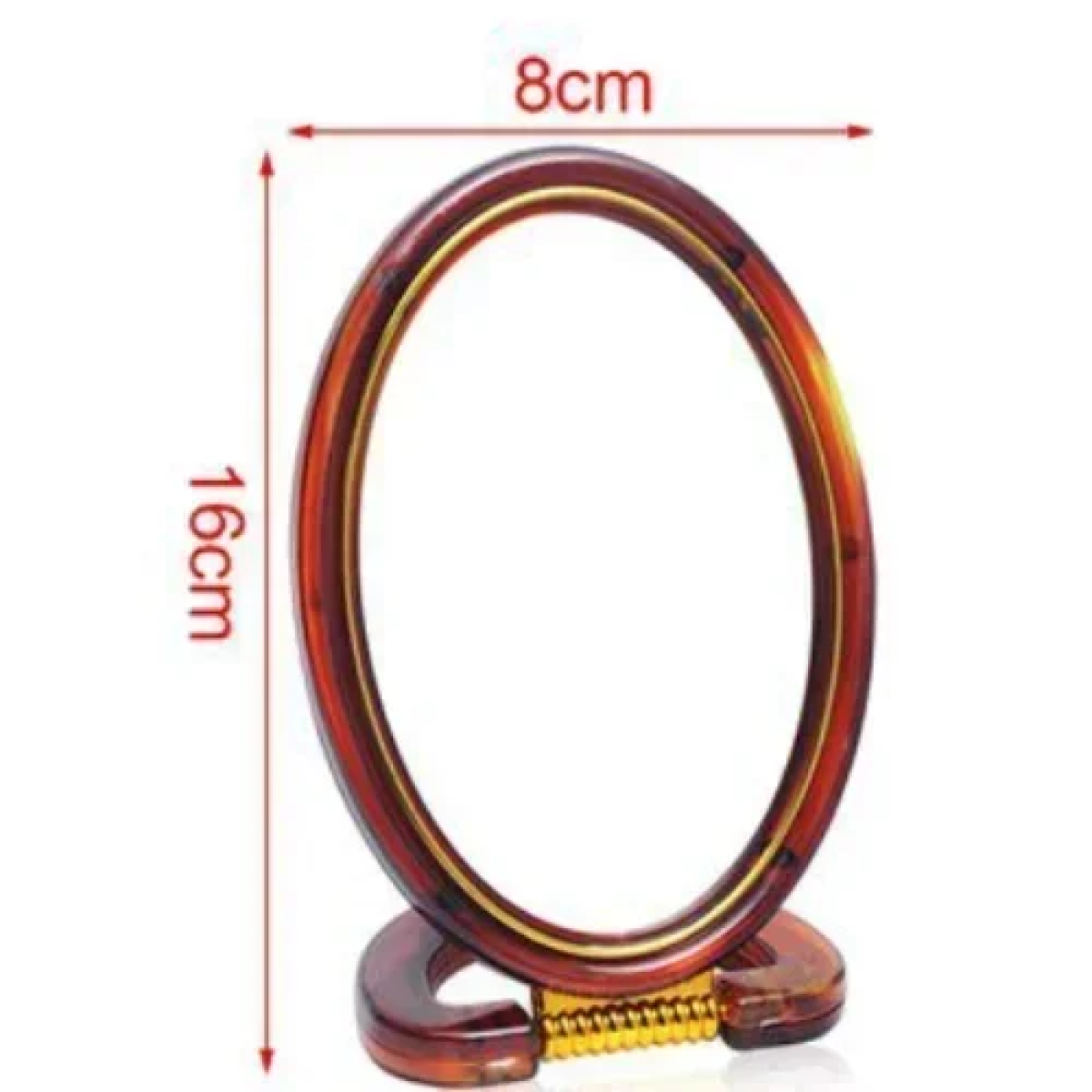 Πλαστικό Καθρεφτάκι 2 όψεων με βάση 8x16 cm 2802687 Καφέ