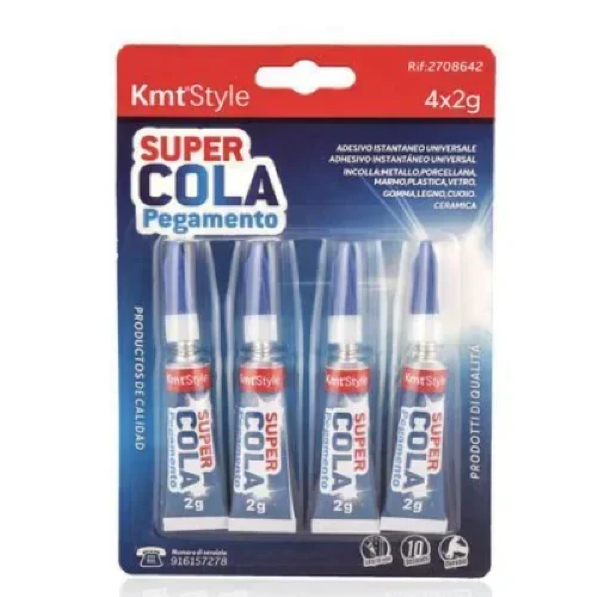 Διάφανη Υγρή Κόλλα Στιγμής Super Glue 4τμχ 2g 2708642