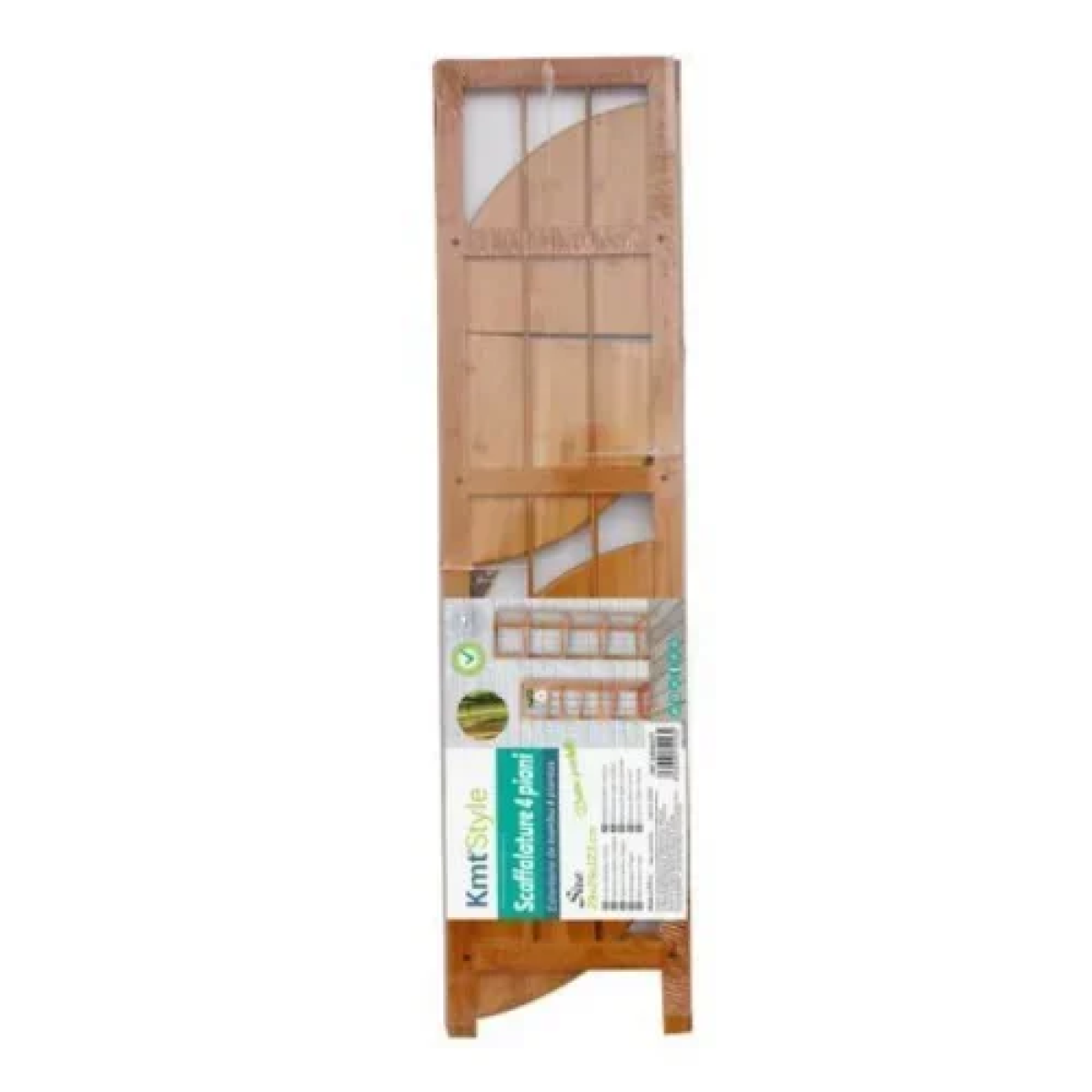 Γωνιακή Επιδαπέδια Ραφιέρα από Bamboo 4 Επιπέδων 29x123x29cm 5404423