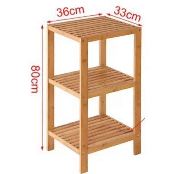 Επιδαπέδια Ραφιέρα από Bamboo 3 Επιπέδων 36x80x33cm 5404424