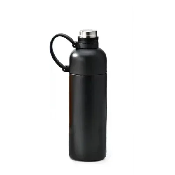 Παγούρι Θερμός Aνοξείδωτο 500ml με αποσπώμενο Καλαμάκι ΜΥΖ-102 Μαύρο