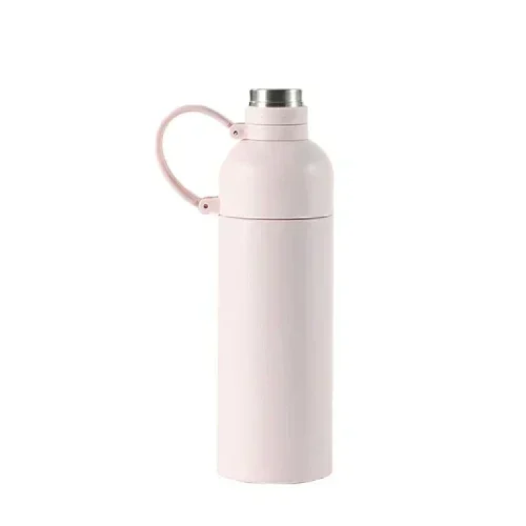 Παγούρι Θερμός Aνοξείδωτο 500ml με αποσπώμενο Καλαμάκι ΜΥΖ-102 Ροζ
