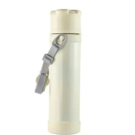 Παγούρι Θερμός 850ml με Ιμάντα & Αυτοκόλλητα DIY MYZ-096 Μπεζ