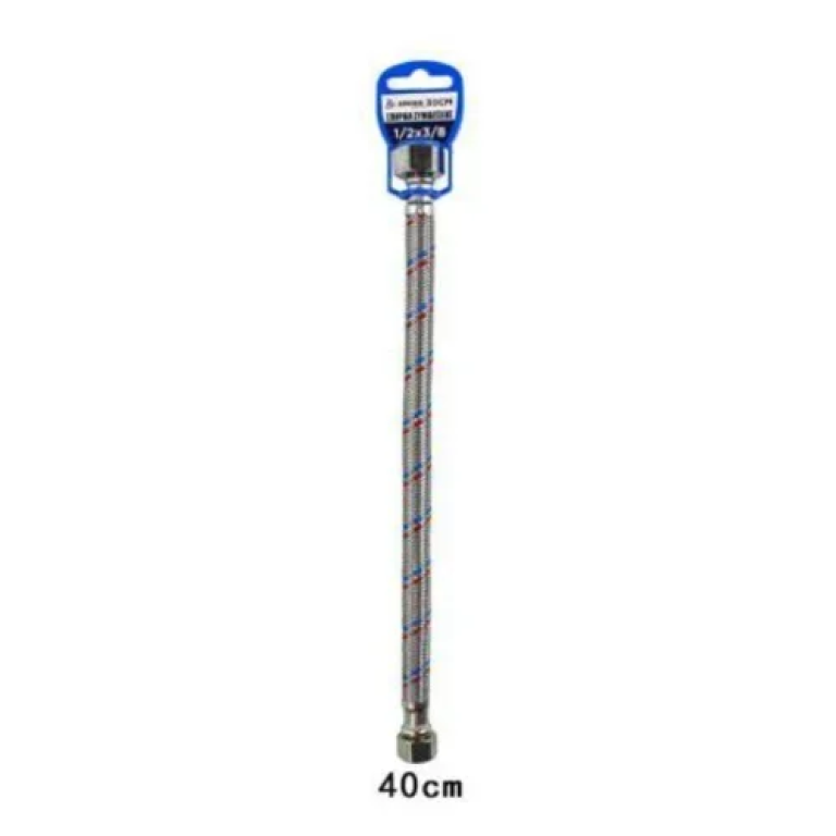 Σωλήνας Σύνδεσης Μπαταρίας Βρύσης Πλεκτός Ίσιος 1/2"x3/8" Θηλυκό - Αρσενικό 40cm SDS-24987