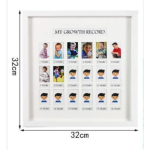 Παιδική Ξύλινη Κορνίζα 18 θέσεων My Growth Recorder 32x32cm Λευκή SDS-25276