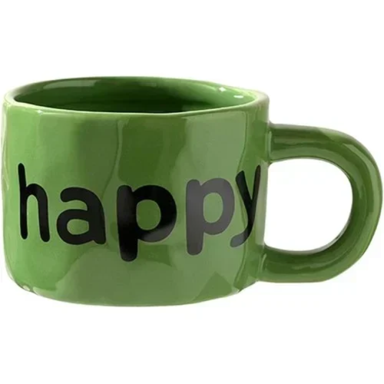 Κεραμική Κούπα 350ml happy 9.2x6.9cm SDS-25461 Πράσινη