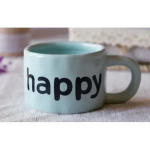 Κεραμική Κούπα 350ml happy 9.2x6.9cm SDS-25461 Μπλε