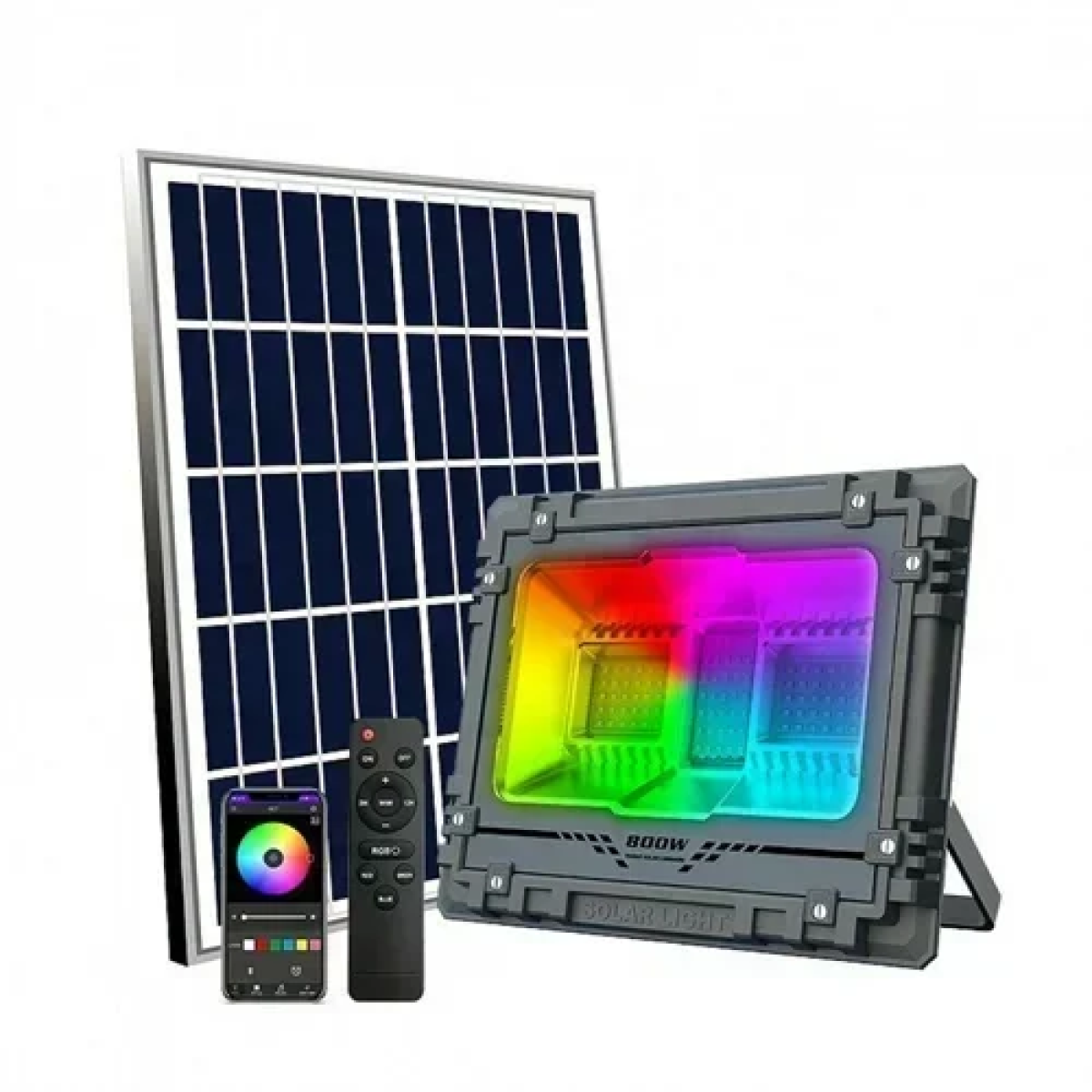 Αδιάβροχος ηλιακός προβολέας LED RGB 500W με πάνελ MJ-AW500C - Image 2