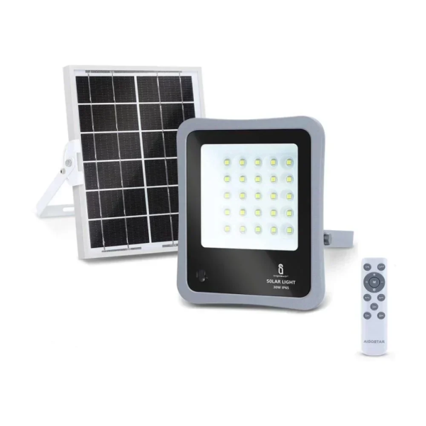 Aigostar - LED Dimmable ηλιακός προβολέας LED/30W/3,2V IP65 με Τηλεχειριστήριο