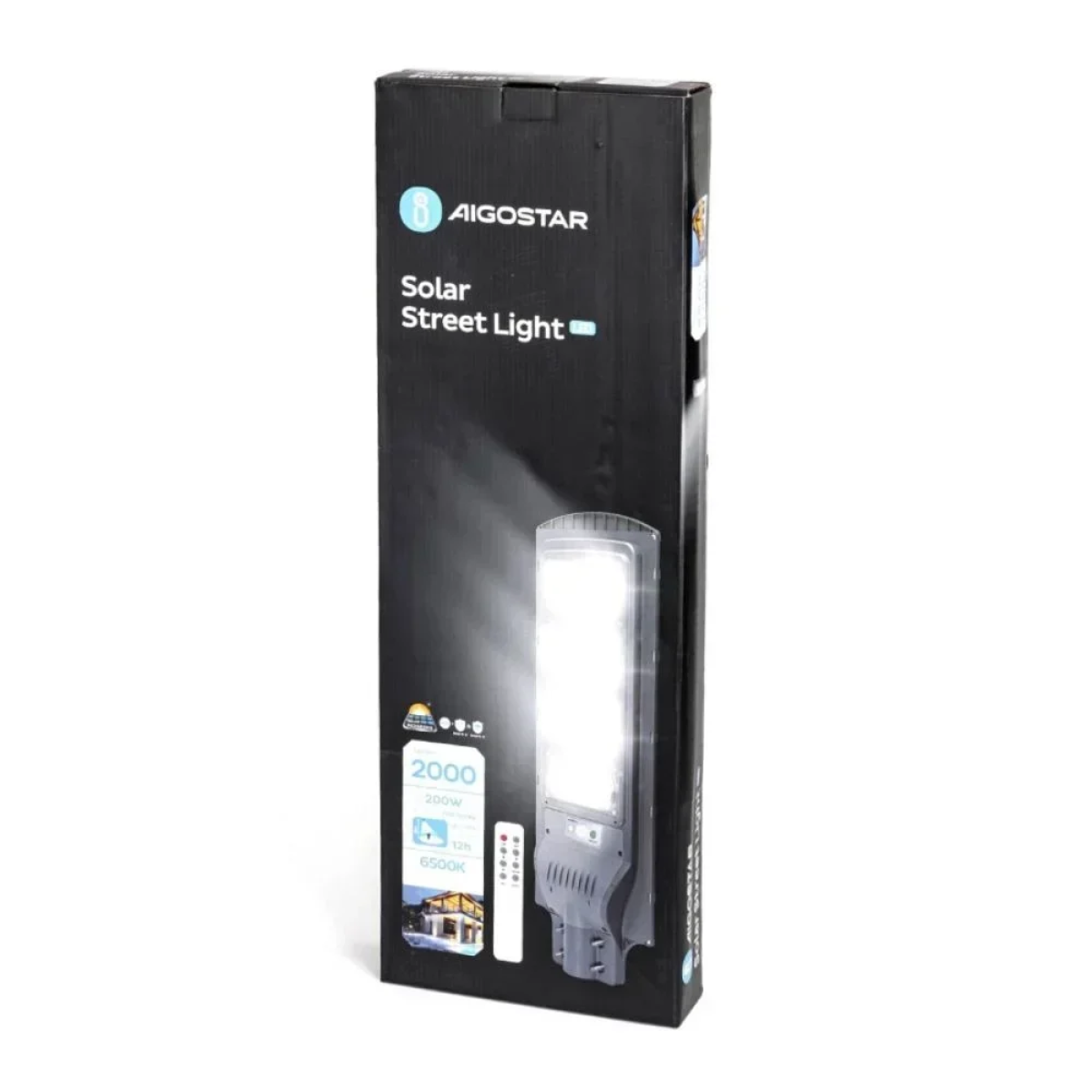 Aigostar - LED Ηλιακό φωτιστικό κήπου με αισθητήρα LED/200W/3,2V IP65 6500K & τηλεχειριστήριο