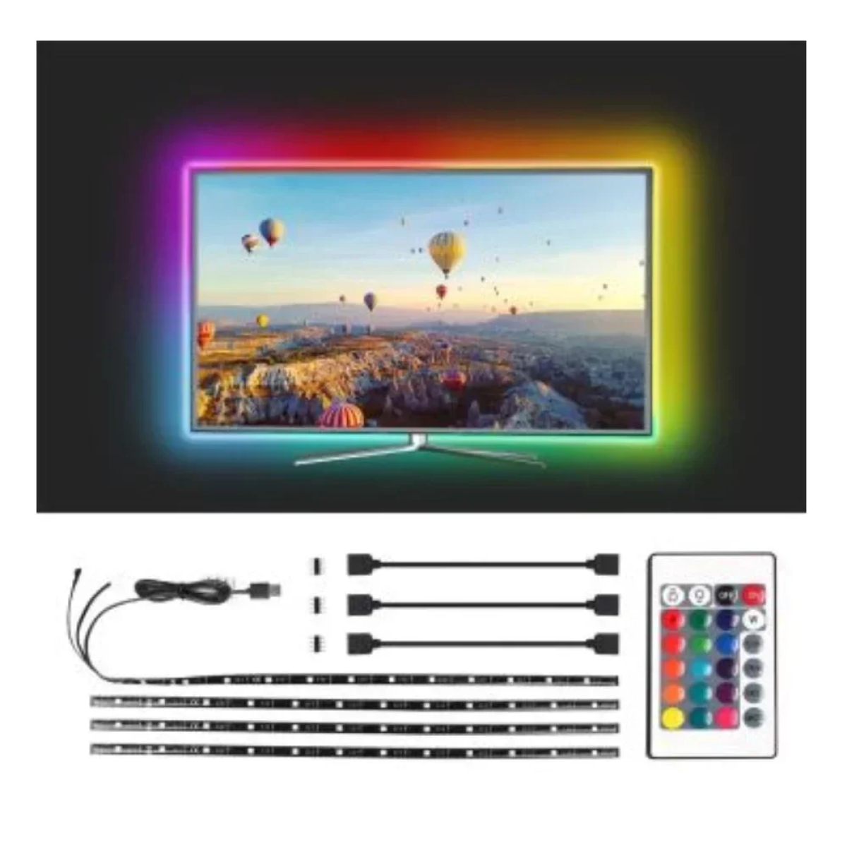 Aigostar - LED RGB Dimmable ταινία 4x0,5m LED /2,5W/5V IP65 με Τηλεχειριστήριο