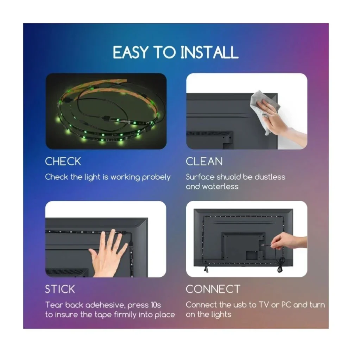 Aigostar - LED RGB Dimmable ταινία 4x0,5m LED /2,5W/5V IP65 με Τηλεχειριστήριο