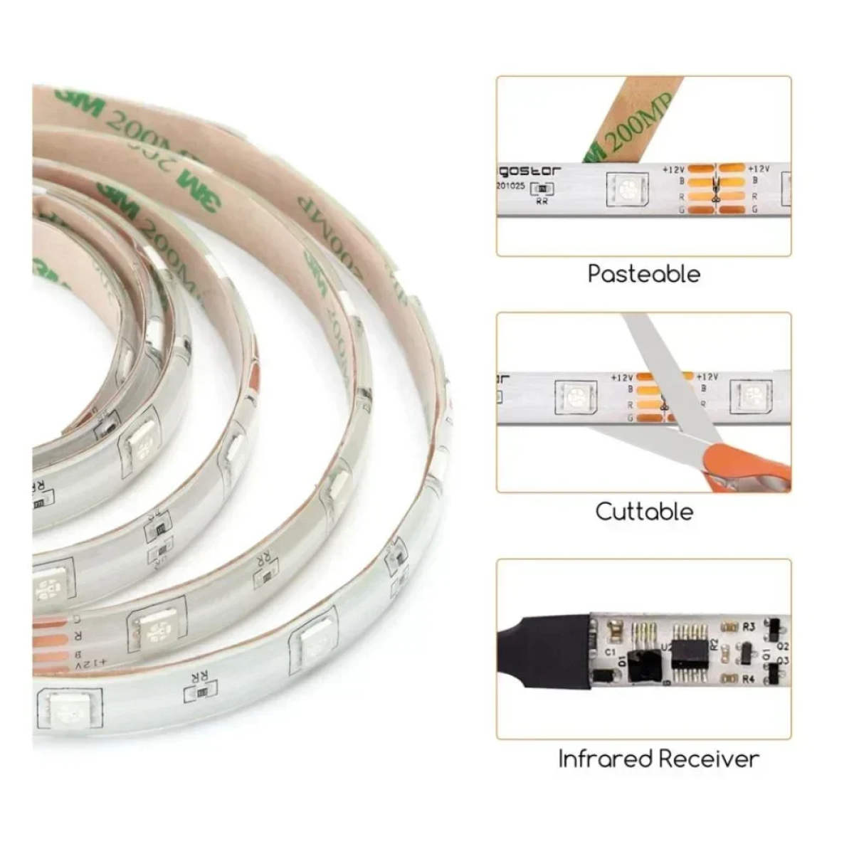 Aigostar - LED RGB Dimmable ταινία 5μ LED/24W/12/230V IP65 με Τηλεχειριστήριο