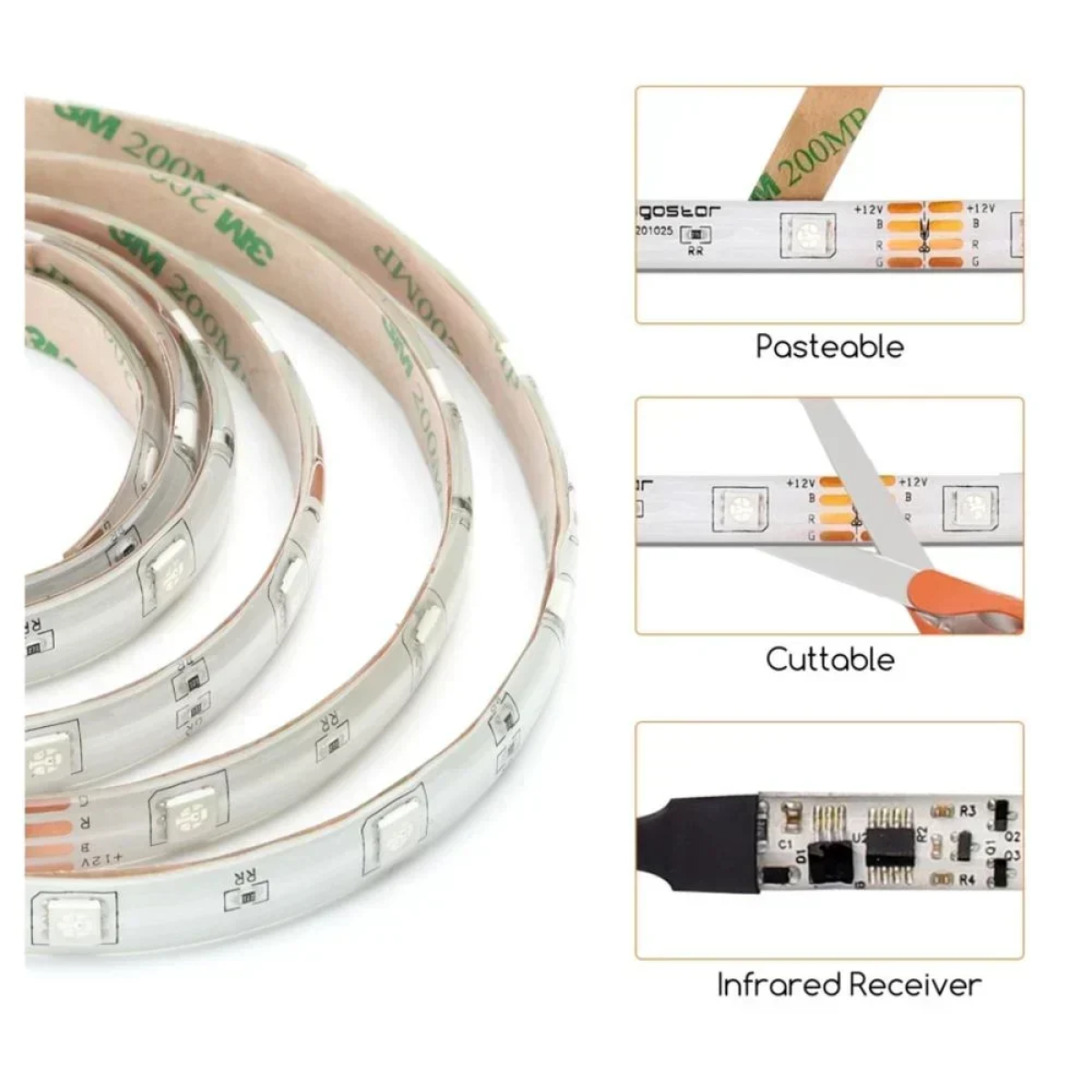 Aigostar - LED RGB Dimmable ταινία εξωτερικού χώρου 3m LED/24W/12/230V IP65 με Τηλεχειριστήριο