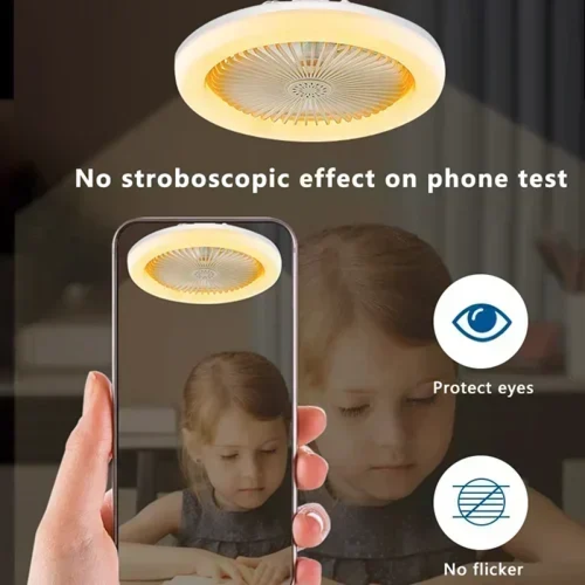 Ανεμιστήρας οροφής και λάμπα LED με τηλεχειριστήριο JG759 - λευκό - Image 4